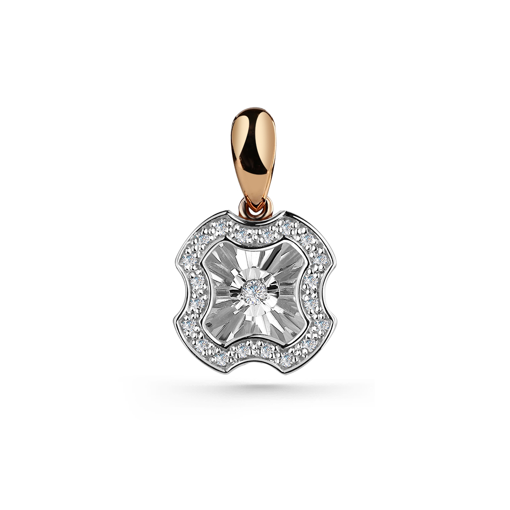 Ювелирное изделие - Подвеска из красного золота с бриллиантами в магазине Best-Gold 155010