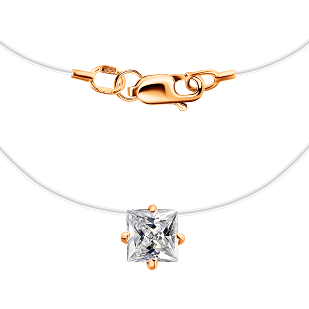 Колье из красного золота с фианитом Ювелирное изделие - Колье из красного золота с фианитом в магазине Best-Gold 144877