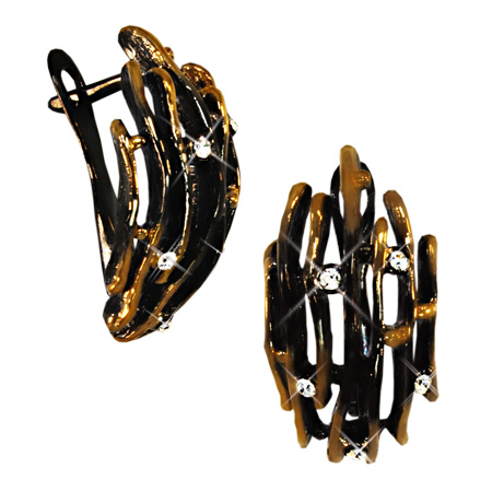 Серьги из серебра с стразами Ювелирное изделие - Серьги из серебра с стразами в магазине Best-Gold 126283