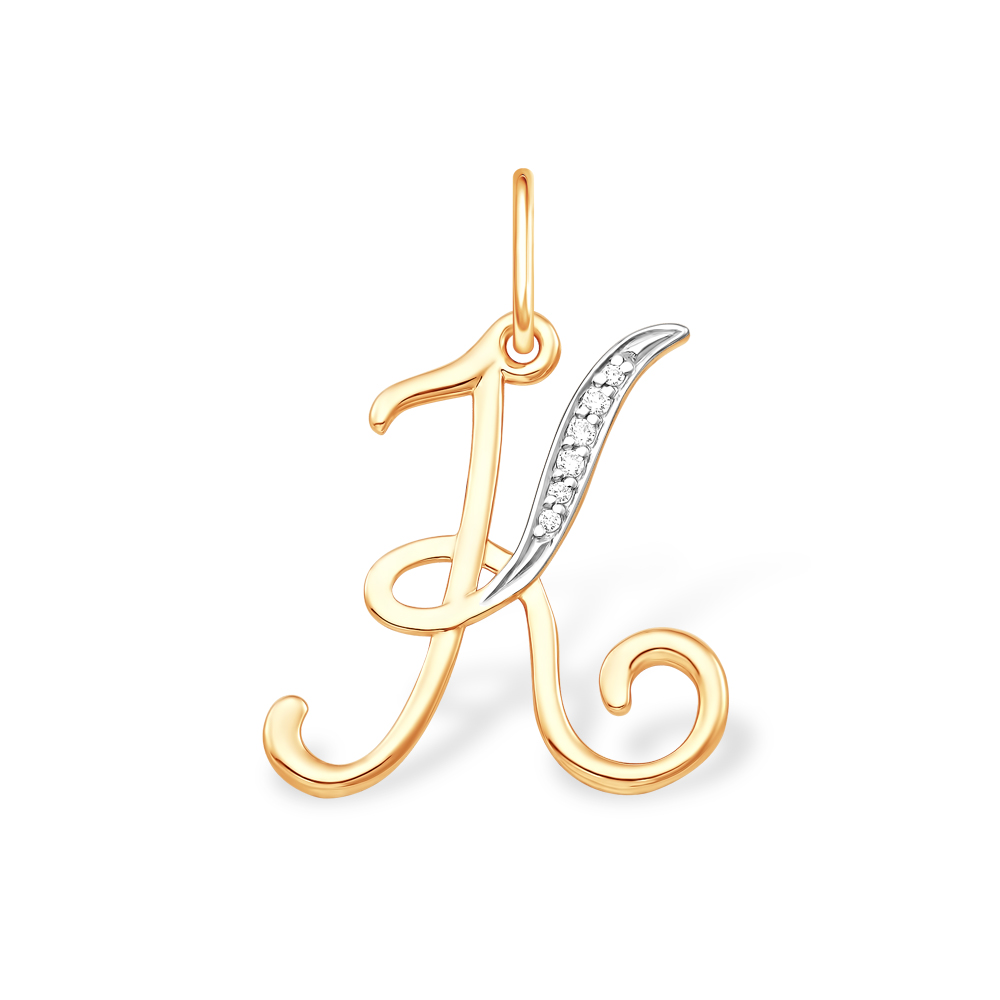 Подвеска из красного золота с фианитами Ювелирное изделие - Подвеска из красного золота с фианитами в магазине Best-Gold 144948