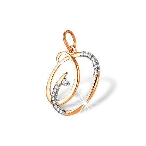 Подвеска из красного золота с фианитами Ювелирное изделие - Подвеска из красного золота с фианитами в магазине Best-Gold 111477