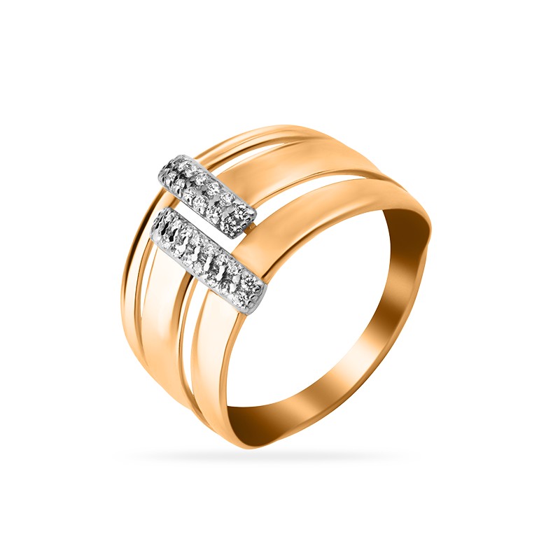 Кольцо из красного золота с фианитами Ювелирное изделие - Кольцо из красного золота с фианитами в магазине Best-Gold 141466