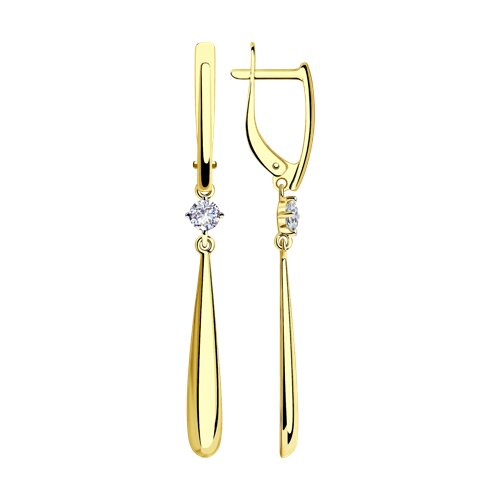 Ювелирное изделие - Серьги в желтом золоте с фианитами в магазине Best-Gold 131905