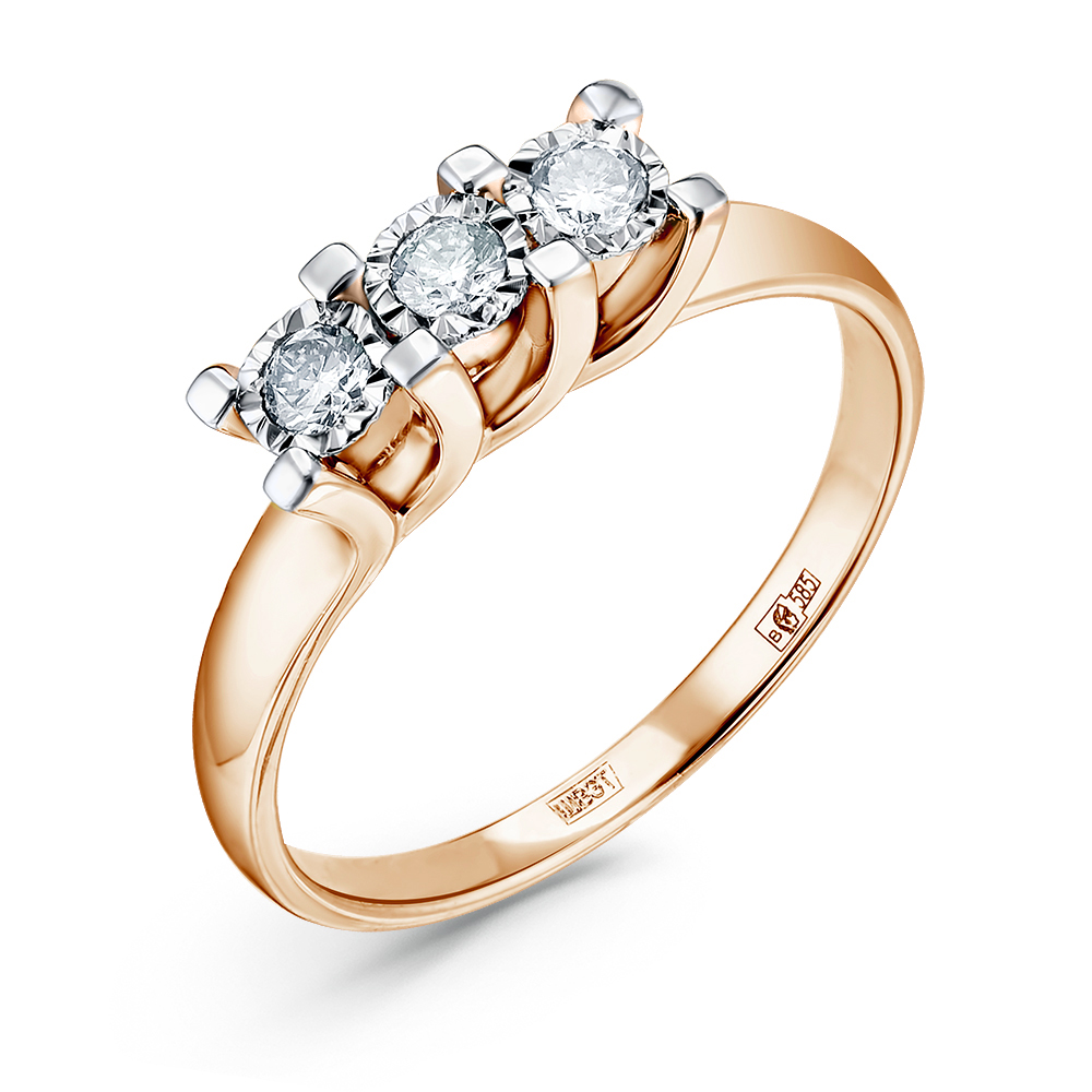 Кольцо из красного золота с бриллиантами Ювелирное изделие - Кольцо из красного золота с бриллиантами в магазине Best-Gold 086439