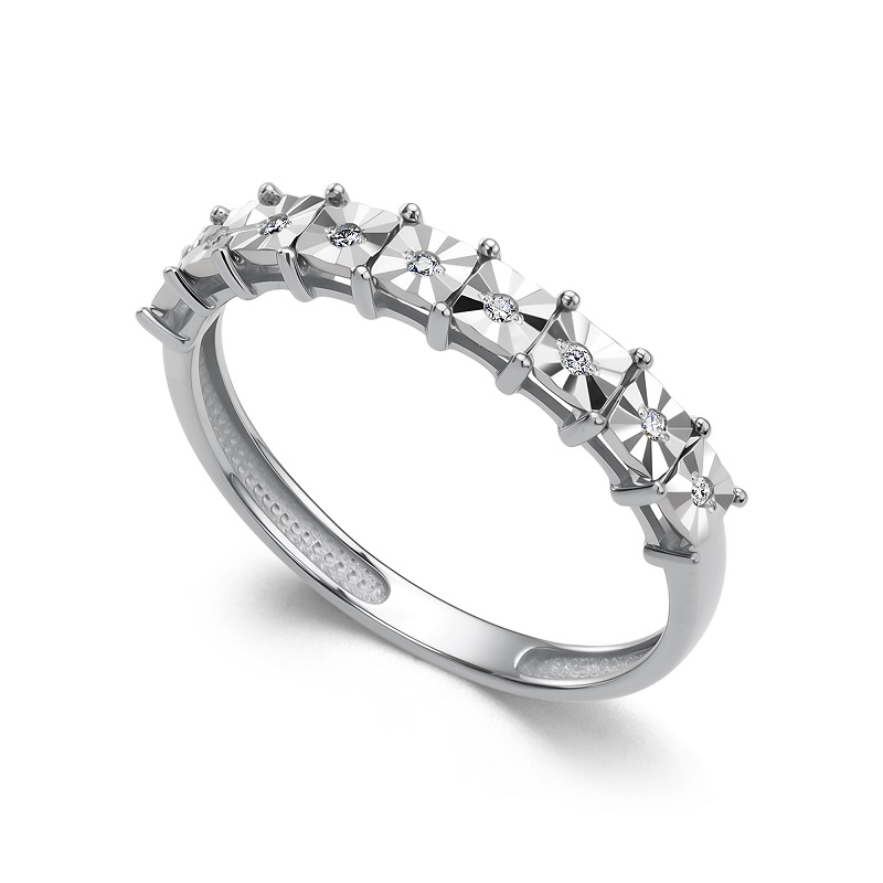 Ювелирное изделие - Кольцо из белого золота с бриллиантами в магазине Best-Gold 154379