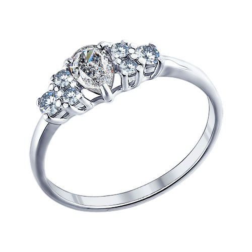 Кольцо из серебра с фианитами Ювелирное изделие - Кольцо из серебра с фианитами в магазине Best-Gold 017186