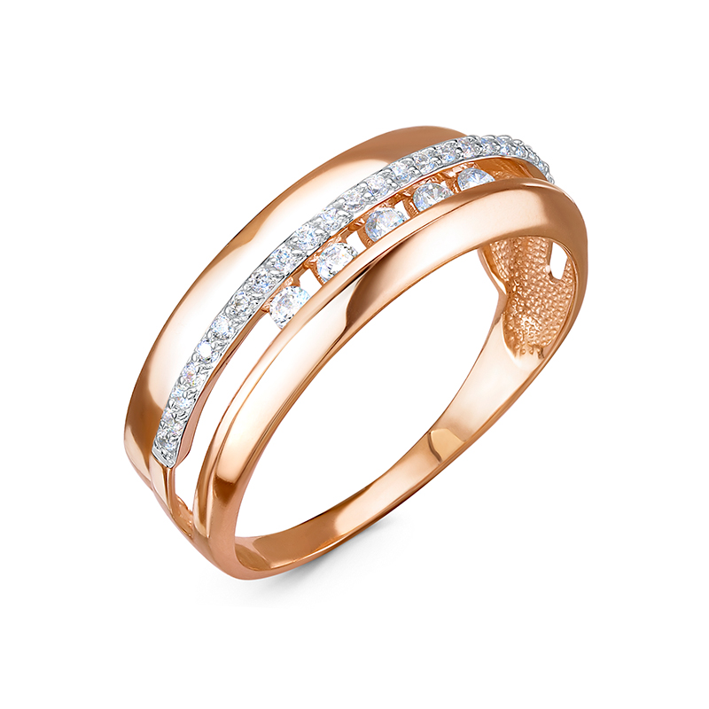 Кольцо из красного золота с фианитами Ювелирное изделие - Кольцо из красного золота с фианитами в магазине Best-Gold 124889