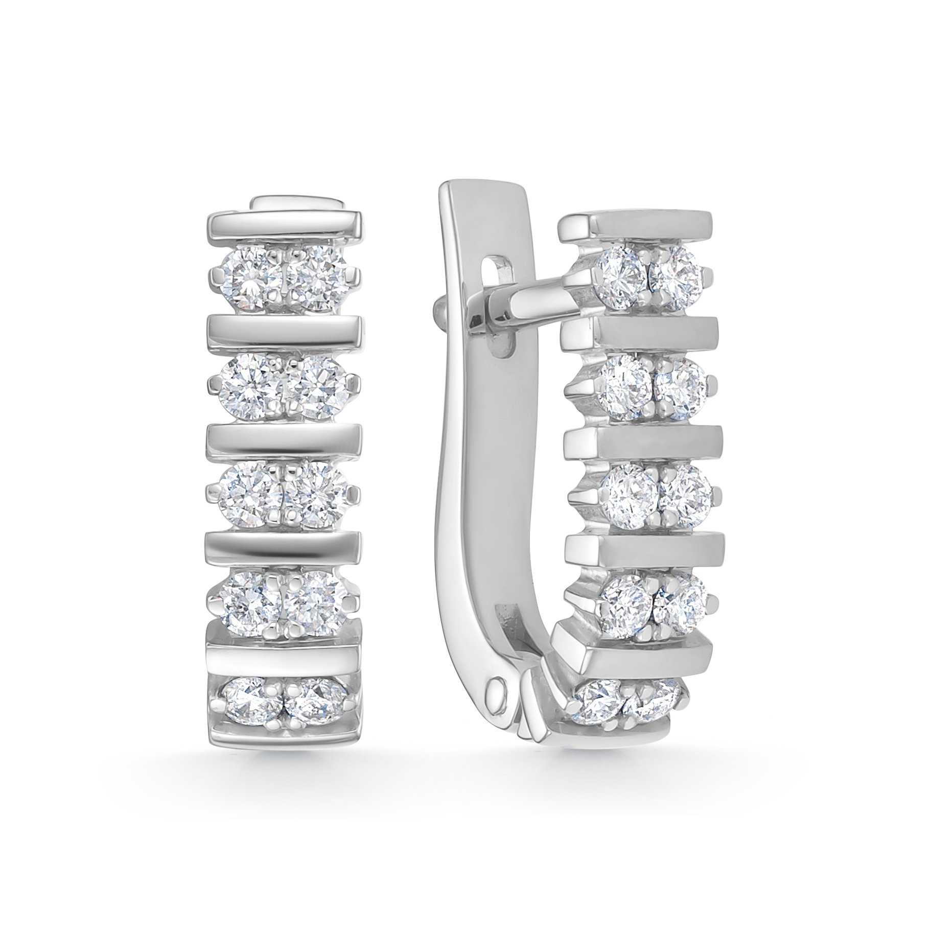 Ювелирное изделие - Серьги из белого золота с бриллиантами в магазине Best-Gold 093510