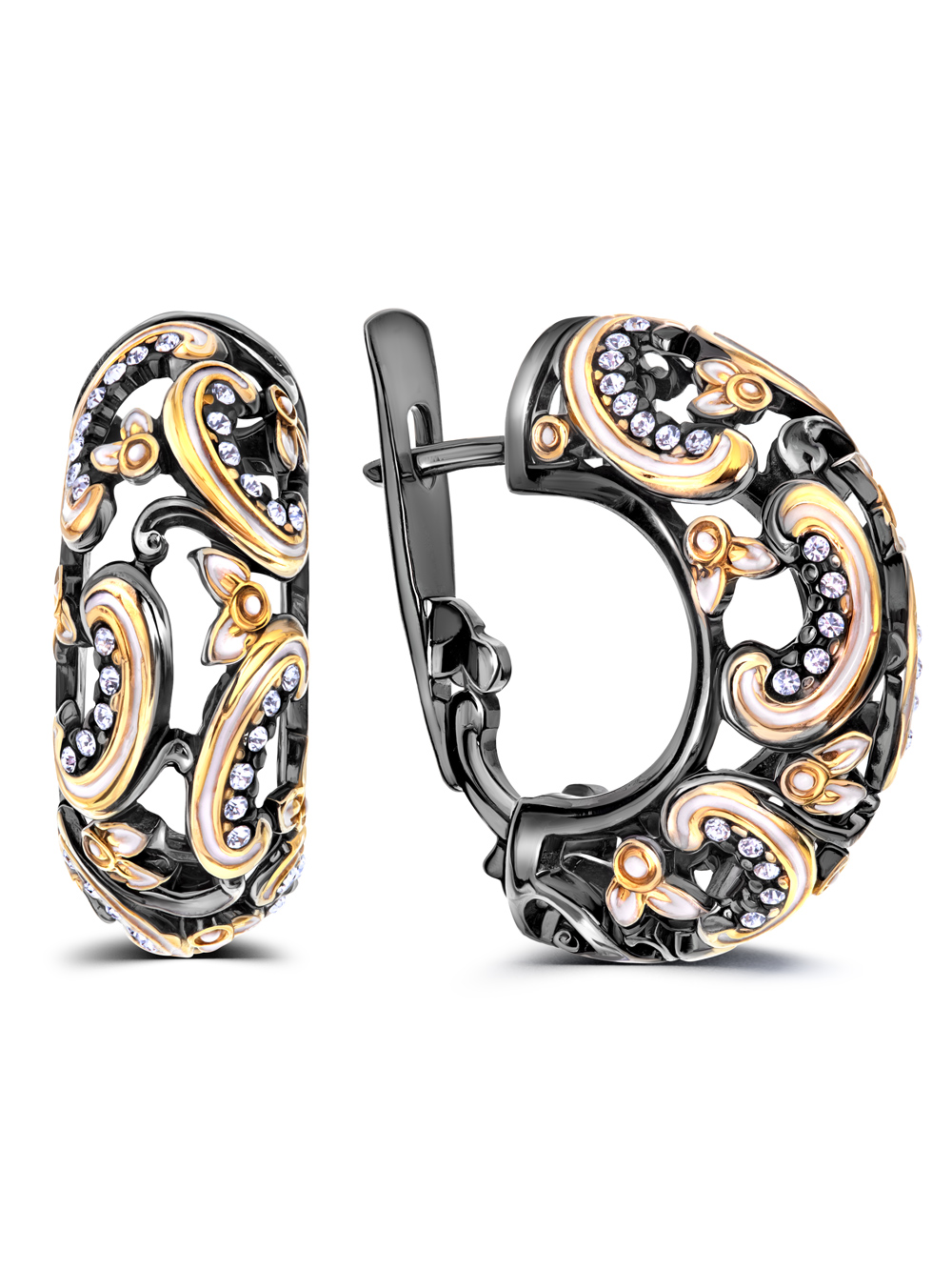 Ювелирное изделие - Серьги из серебра с стразами в магазине Best-Gold 071678