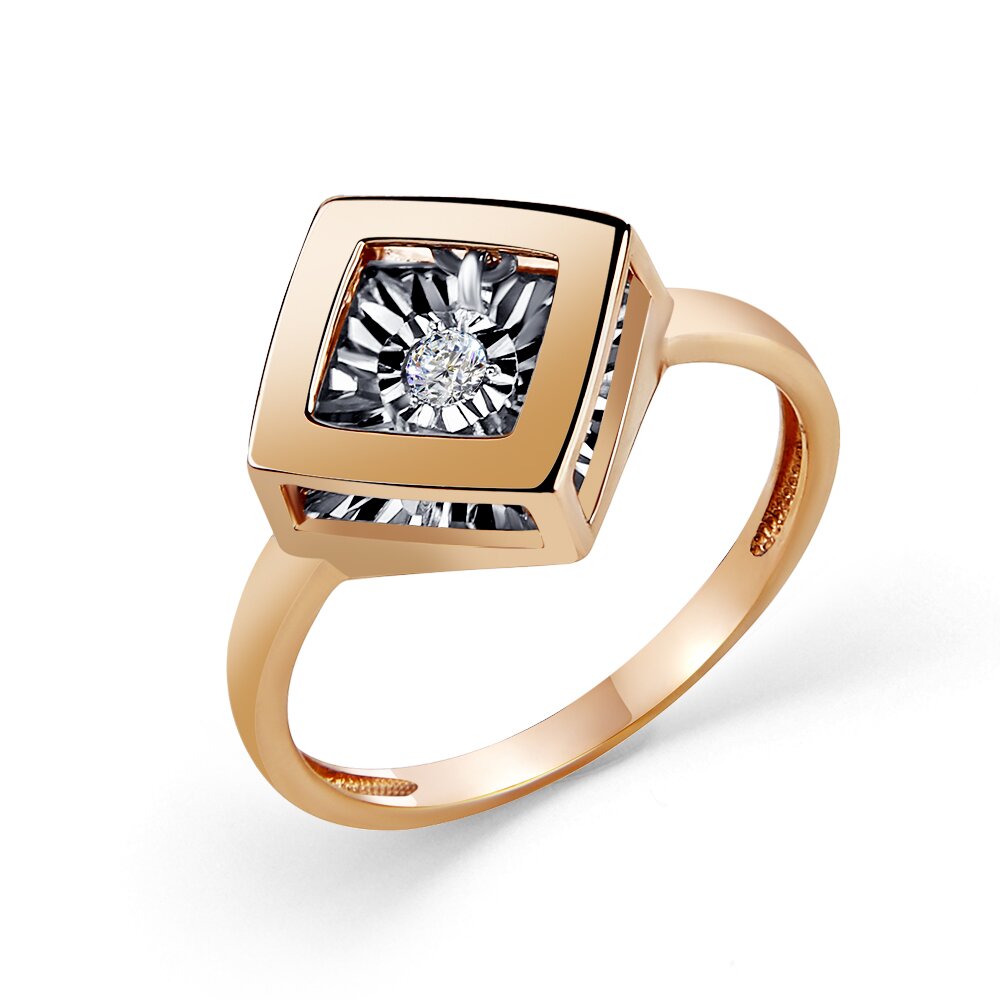 Кольцо из красного золота с бриллиантом Ювелирное изделие - Кольцо из красного золота с бриллиантом в магазине Best-Gold 086341