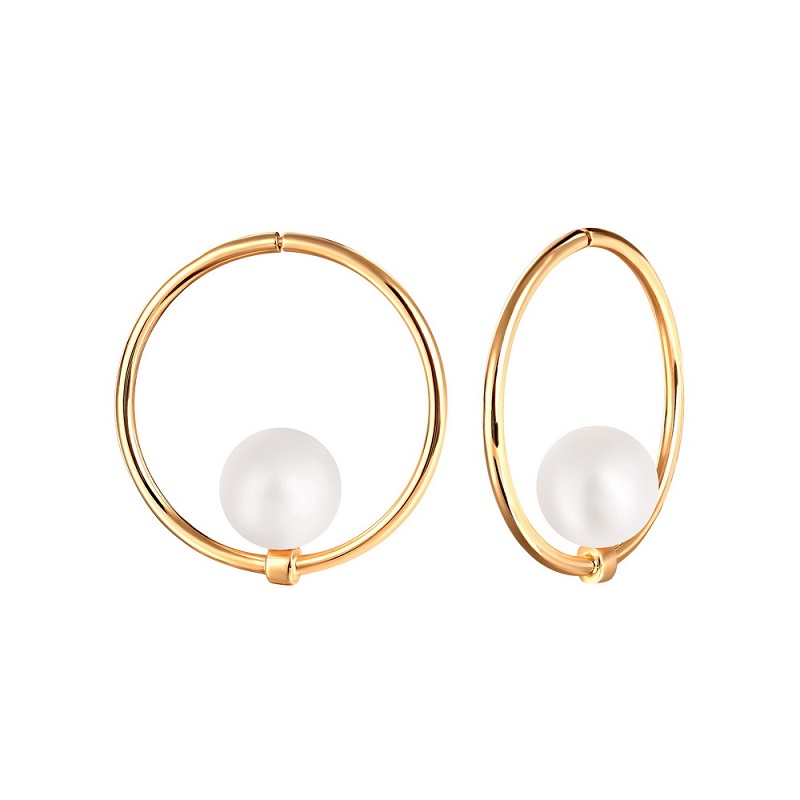 Серьги из красного золота с жемчугом Ювелирное изделие - Серьги из красного золота с жемчугом в магазине Best-Gold 109984