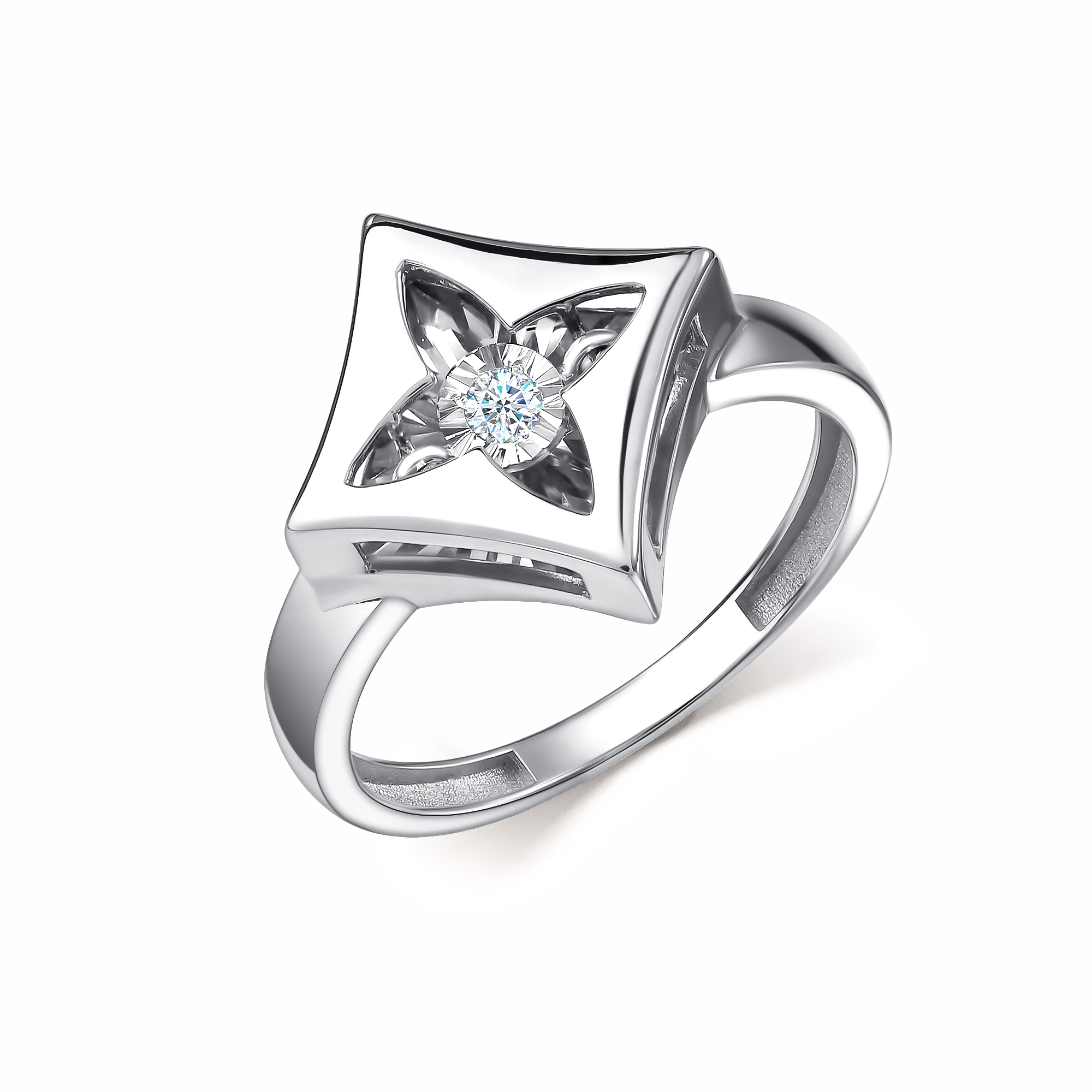 Кольцо из белого золота с бриллиантами Ювелирное изделие - Кольцо из белого золота с бриллиантами в магазине Best-Gold 139879