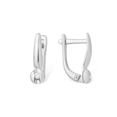 Ювелирное изделие - Серьги из серебра с бриллиантами в магазине Best-Gold 153521