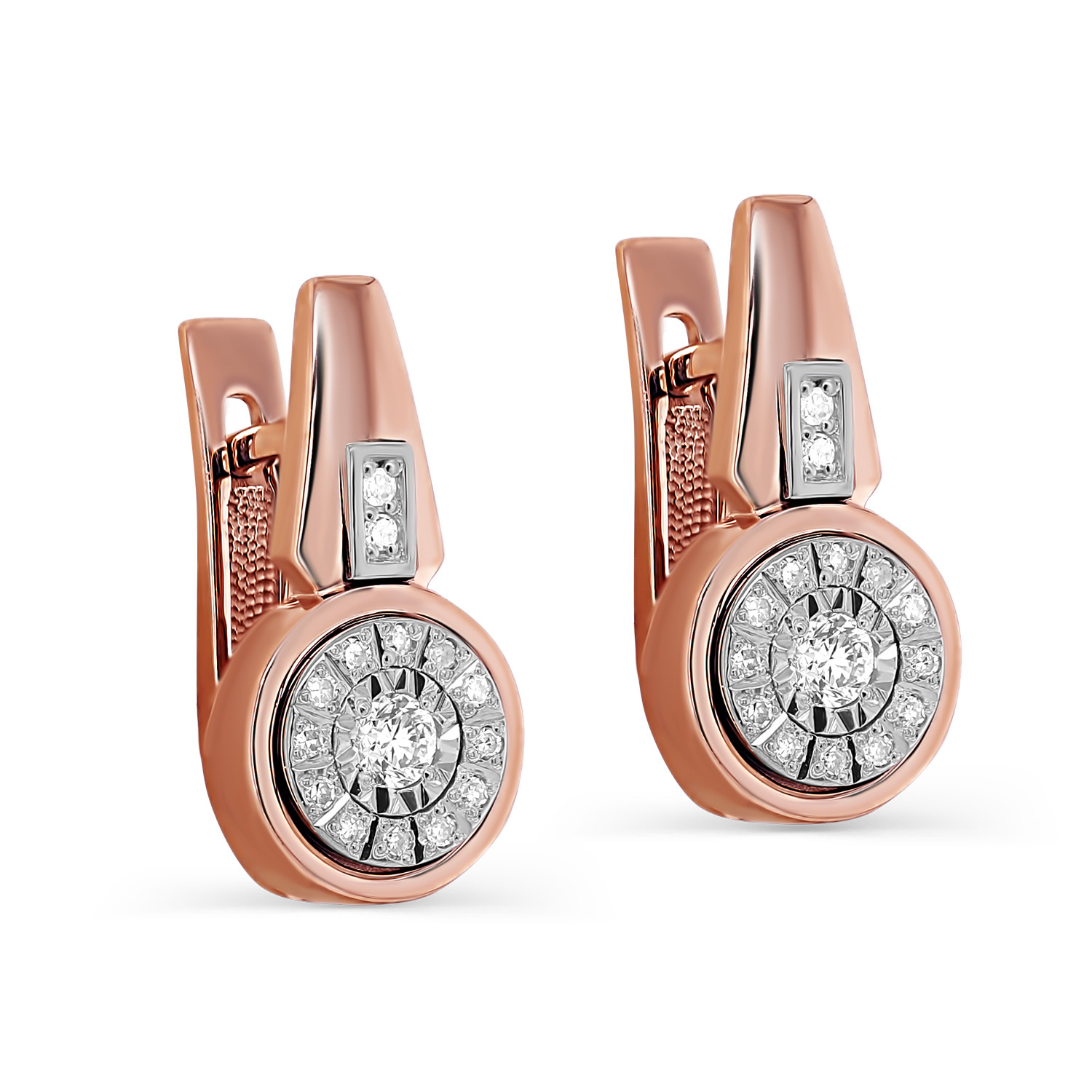 Ювелирное изделие - Серьги из красного золота с бриллиантами в магазине Best-Gold 032554