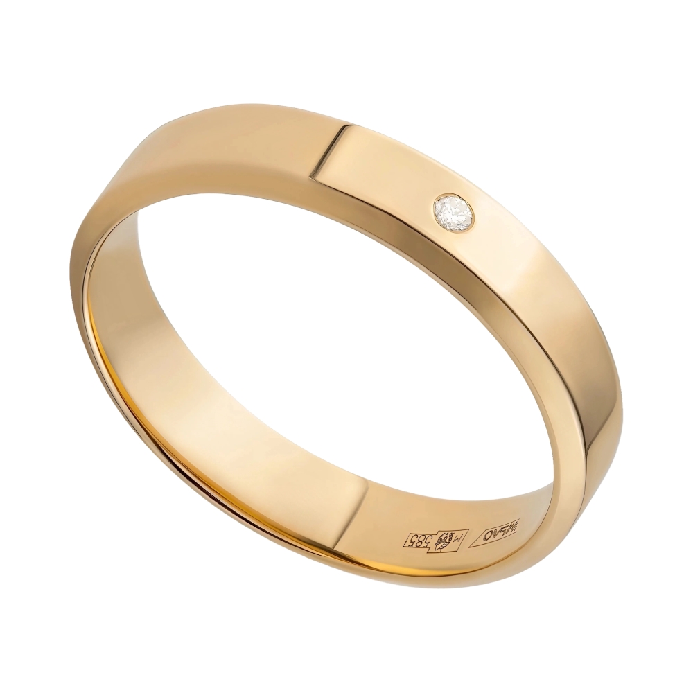 Обручальное кольцо из красного золота с бриллиантами Ювелирное изделие - Обручальное кольцо из красного золота с бриллиантами в магазине Best-Gold 000559