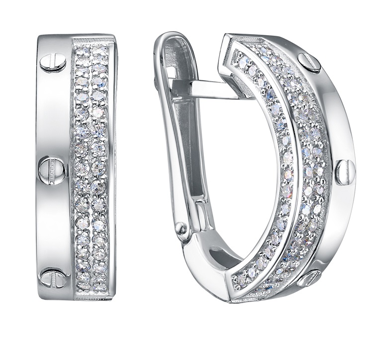 Серьги из белого золота с бриллиантами Ювелирное изделие - Серьги из белого золота с бриллиантами в магазине Best-Gold 035209