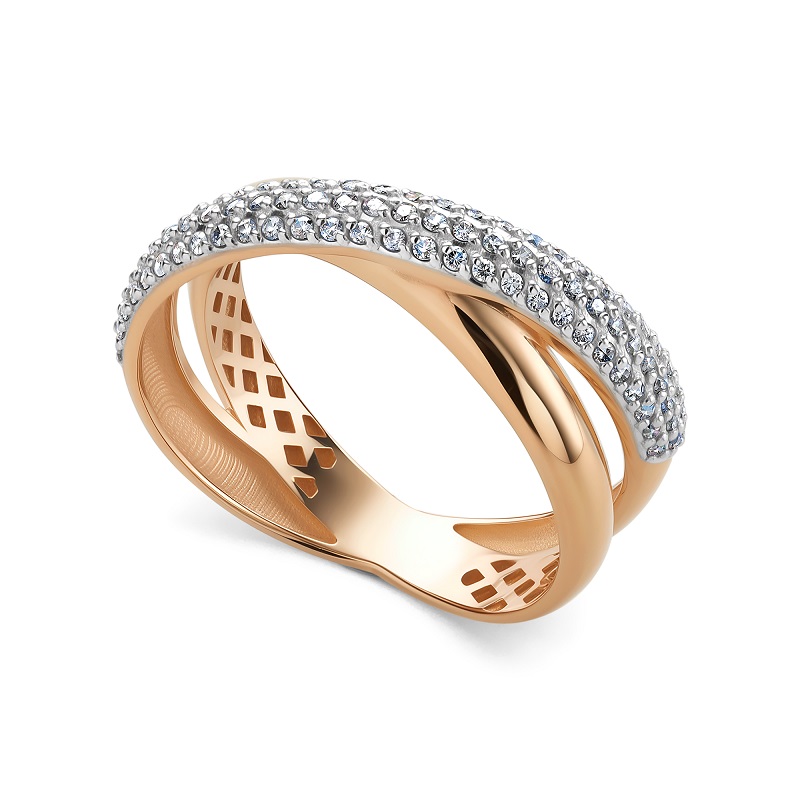 Ювелирное изделие - Кольцо из красного золота с бриллиантами в магазине Best-Gold 154380