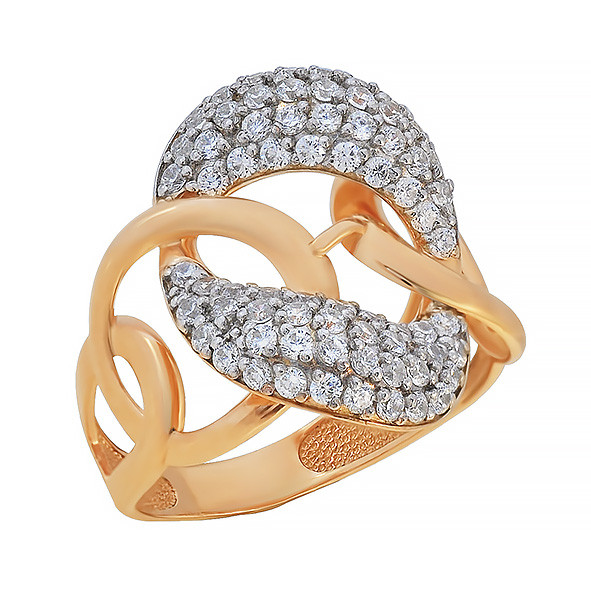 Кольцо из жёлтого золота с фианитами Ювелирное изделие - Кольцо из жёлтого золота с фианитами в магазине Best-Gold 034357