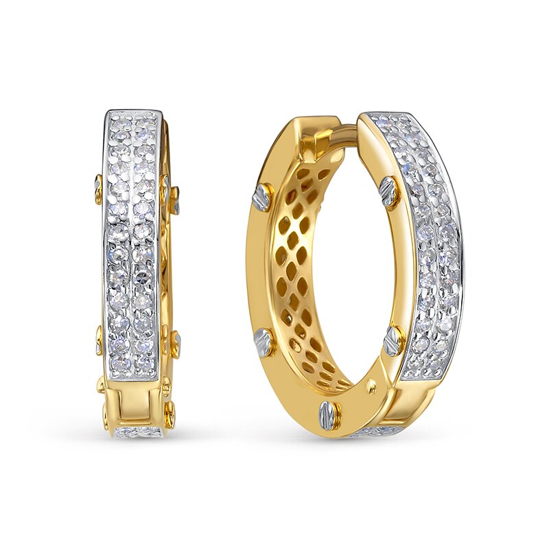 Серьги из желтого золота с бриллиантами Ювелирное изделие - Серьги из желтого золота с бриллиантами в магазине Best-Gold 078692