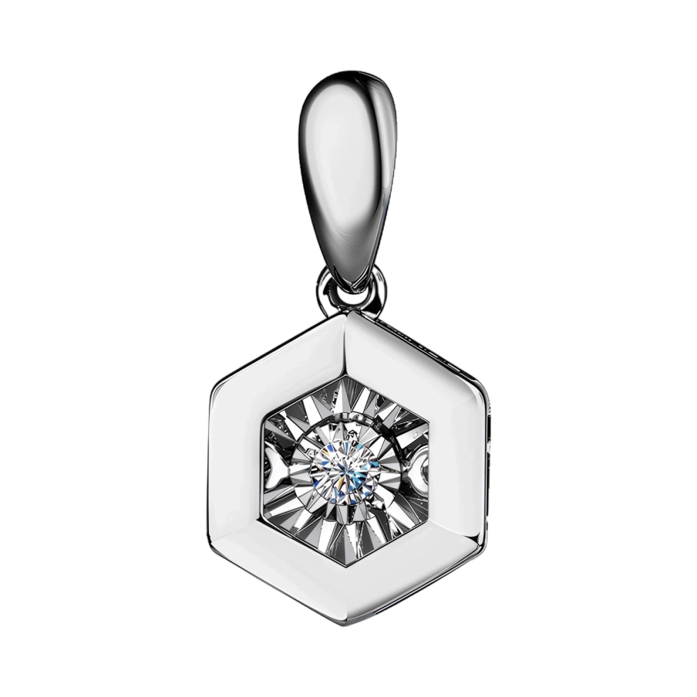 Подвеска из белого золота с бриллиантом Ювелирное изделие - Подвеска из белого золота с бриллиантом в магазине Best-Gold 156275