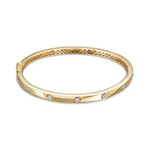 Ювелирное изделие - Браслет жесткий из желтого золота с фианитами в магазине Best-Gold 152101