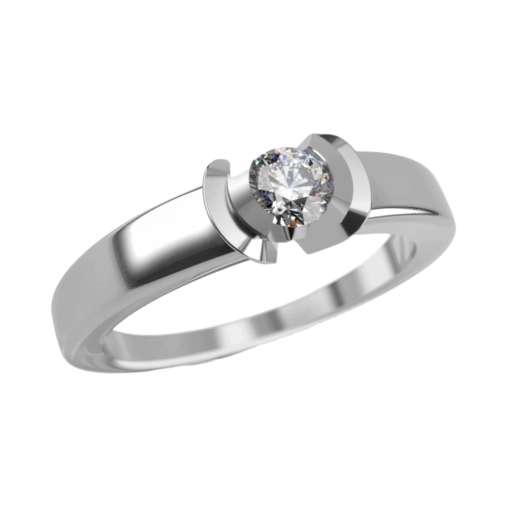 Ювелирное изделие - Кольцо помолвочное из белого золота с бриллиантом в магазине Best-Gold 035521