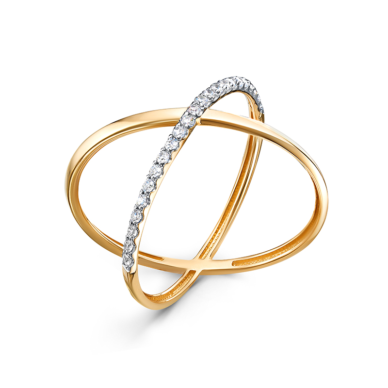 Кольцо из жёлтого золота с фианитами Ювелирное изделие - Кольцо из жёлтого золота с фианитами в магазине Best-Gold 071097