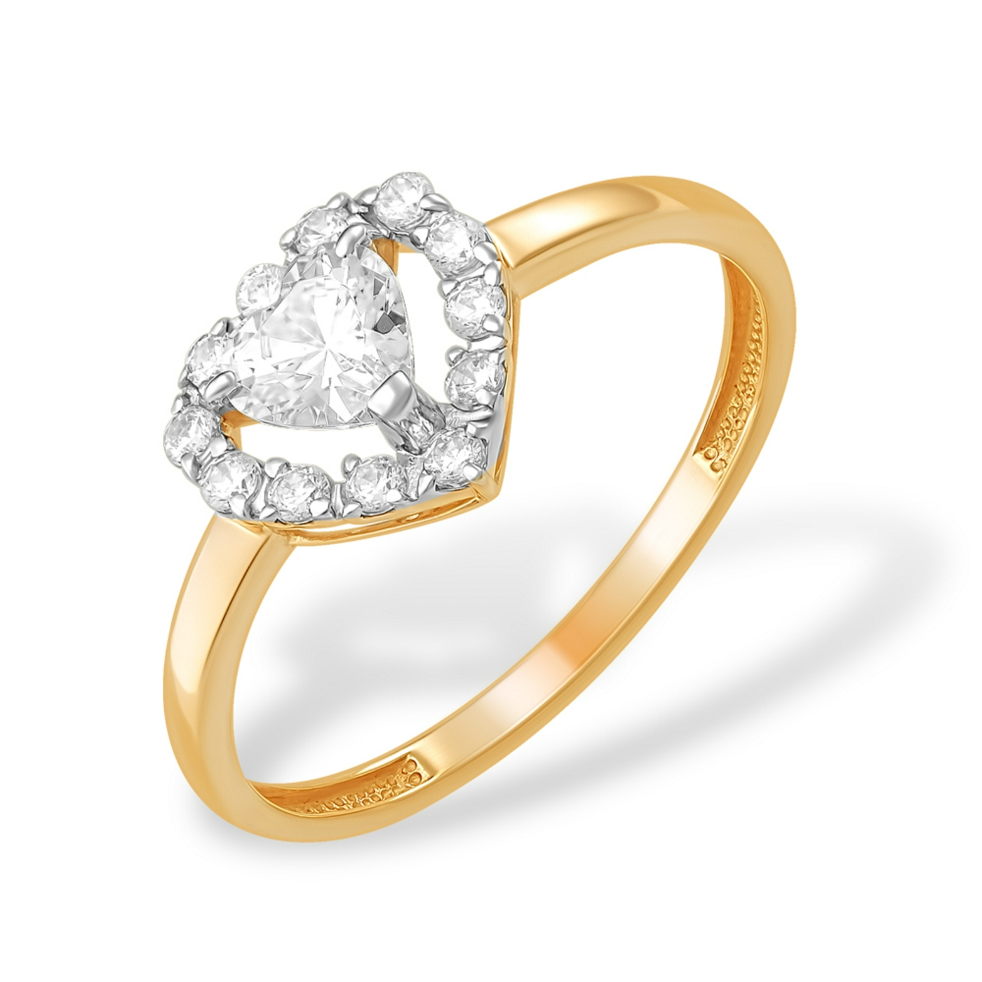 Ювелирное изделие - Кольцо из красного золота с фианитами в магазине Best-Gold 151501