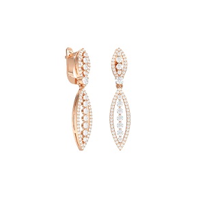 Ювелирное изделие - Серьги из красного золота с фианитами в магазине Best-Gold 031560