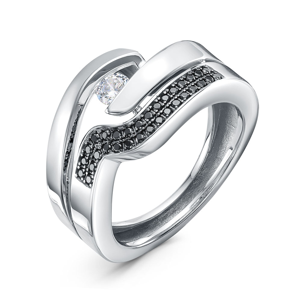 Кольцо из серебра с фианитами