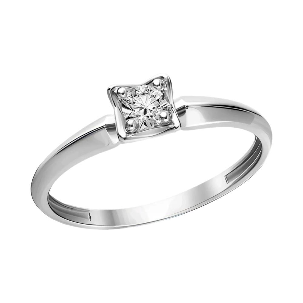 Ювелирное изделие - Кольцо помолвочное из белого золота с фианитами в магазине Best-Gold 124804