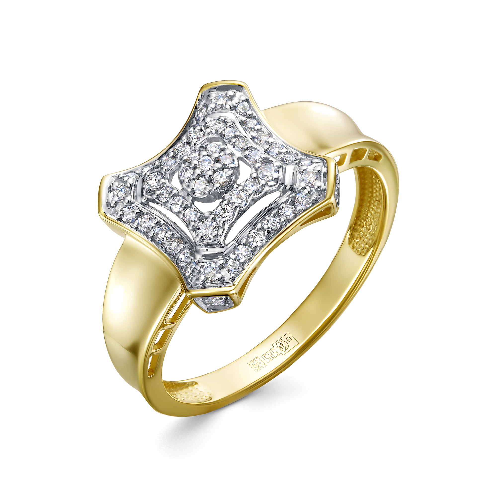 Кольцо из желтого золота с бриллиантами Ювелирное изделие - Кольцо из желтого золота с бриллиантами в магазине Best-Gold 141494