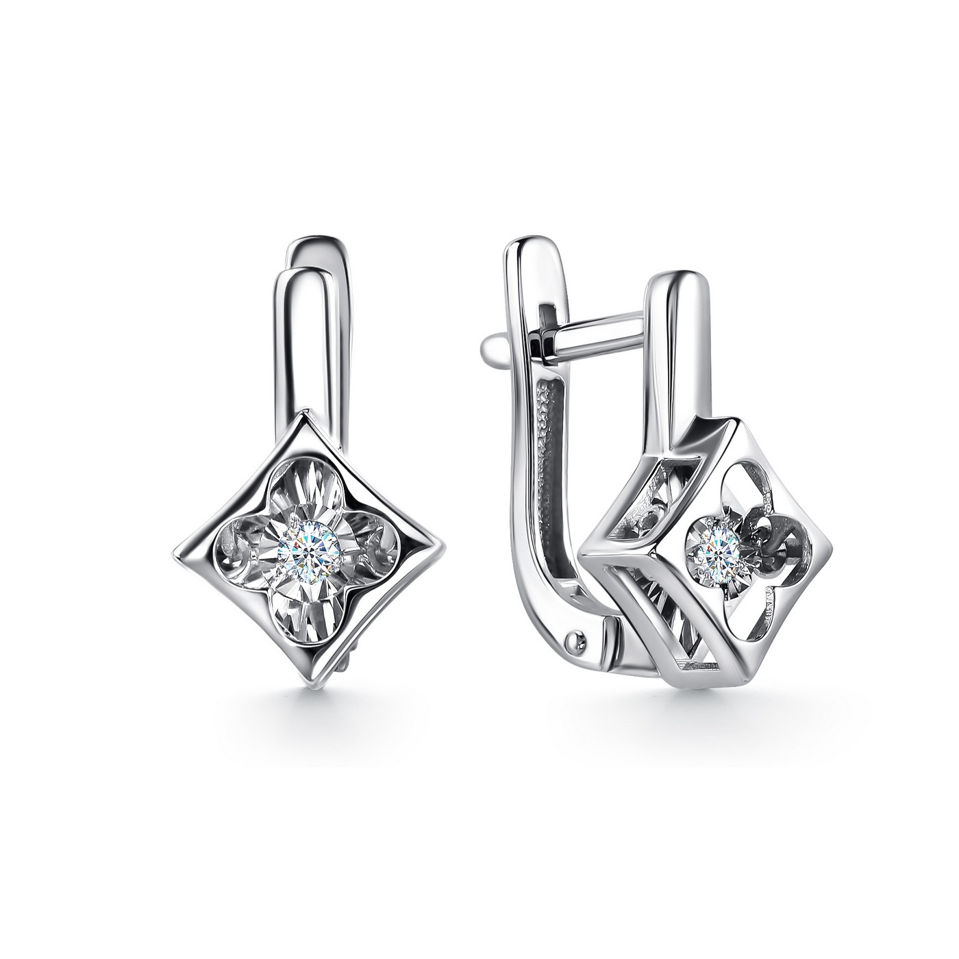 Серьги из белого золота с бриллиантами Ювелирное изделие - Серьги из белого золота с бриллиантами в магазине Best-Gold 150687