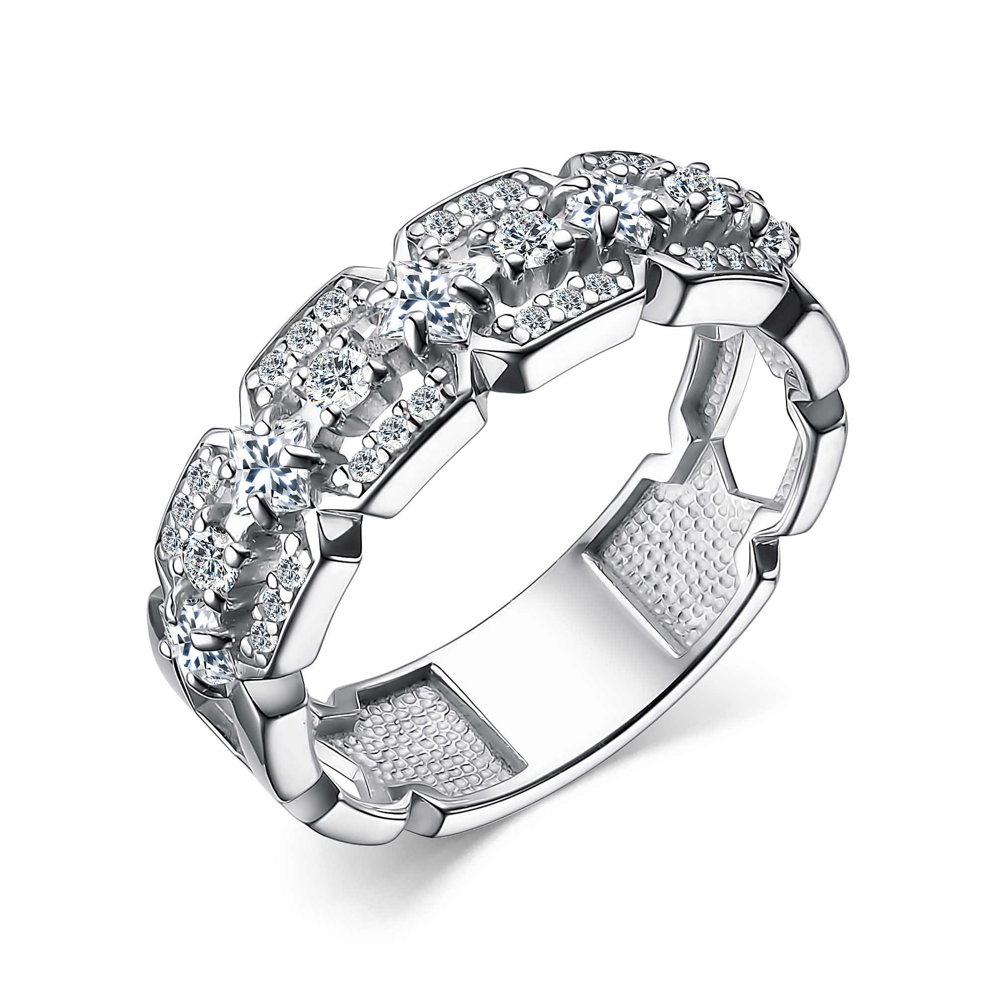 Кольцо из серебра с фианитами Ювелирное изделие - Кольцо из серебра с фианитами в магазине Best-Gold 134715