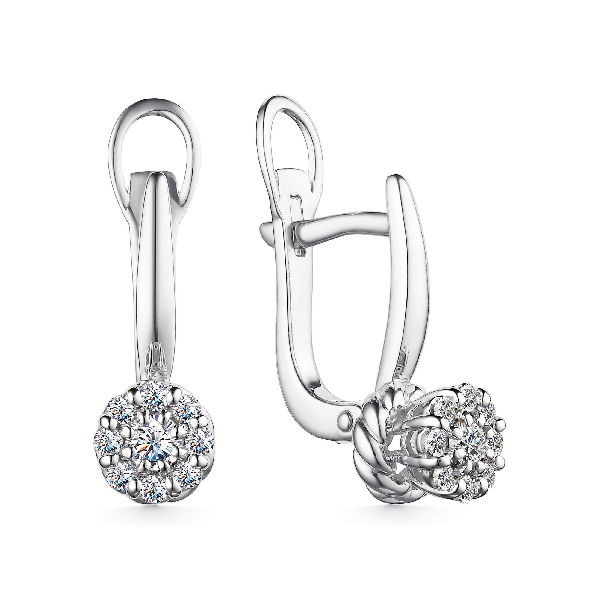 Серьги из белого золота с бриллиантами Ювелирное изделие - Серьги из белого золота с бриллиантами в магазине Best-Gold 042720