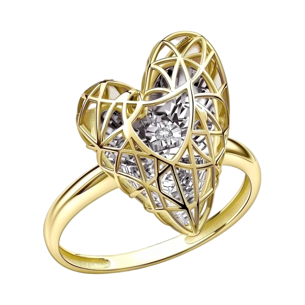 Кольцо  из желтого золота с бриллиантом Ювелирное изделие - Кольцо  из желтого золота с бриллиантом в магазине Best-Gold 156955