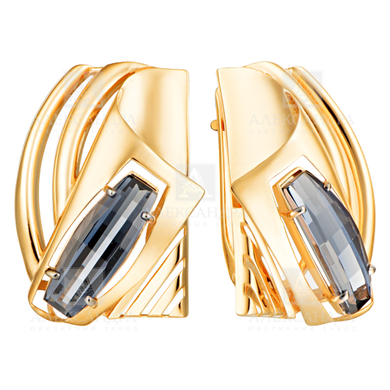 Серьги из красного золота с ситалл "Ocean Grey" Ювелирное изделие - Серьги из красного золота с ситалл "Ocean Grey" в магазине Best-Gold 152284