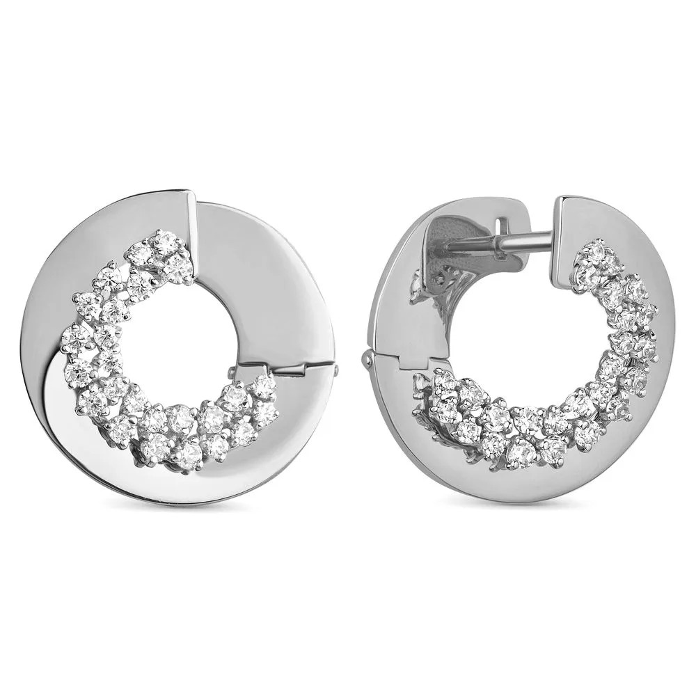 Серьги в белом золоте с фианитами Ювелирное изделие - Серьги в белом золоте с фианитами в магазине Best-Gold 151559