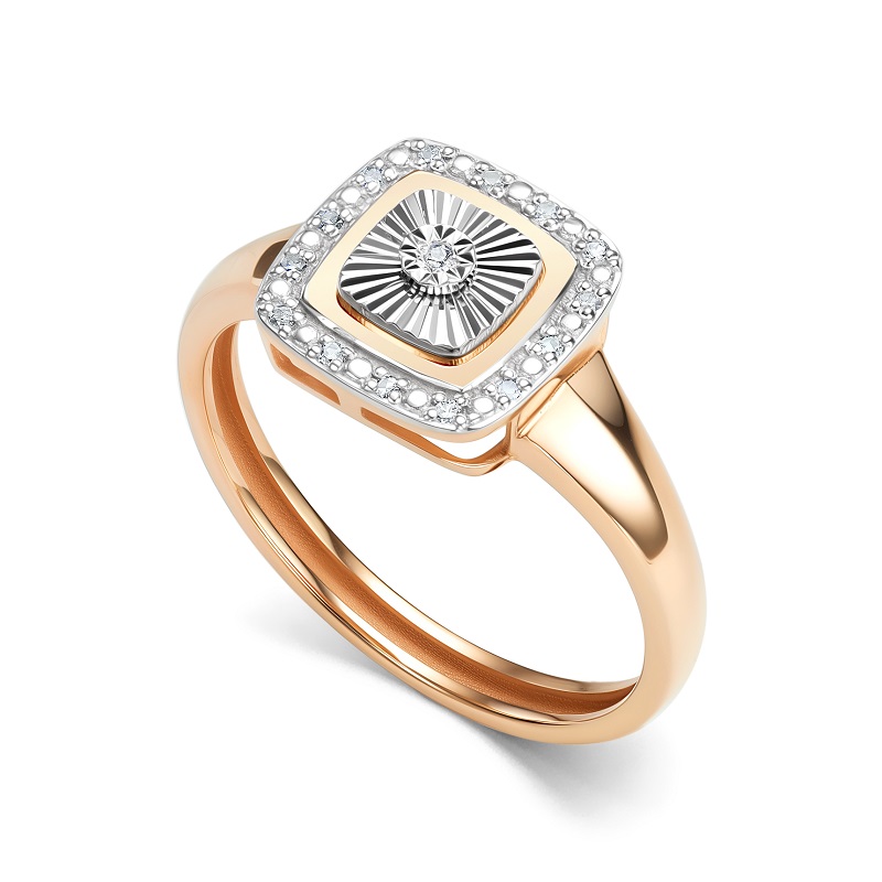 Ювелирное изделие - Кольцо  из красного золота с бриллиантами в магазине Best-Gold 154415