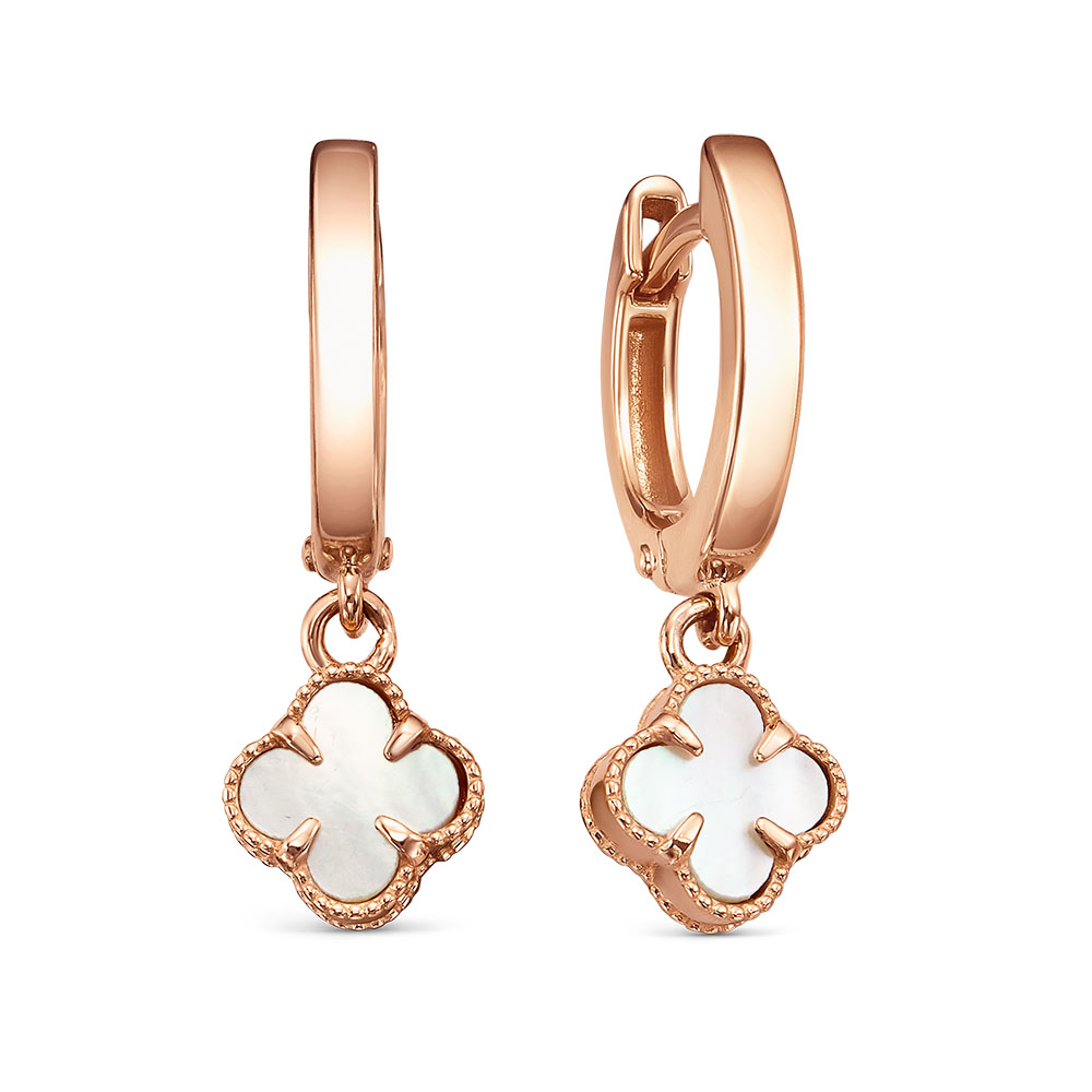 Ювелирное изделие - Серьги из красного золота с перламутром в магазине Best-Gold 152065