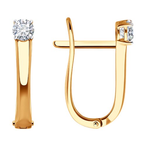 Серьги из красного золота с фианитами Ювелирное изделие - Серьги из красного золота с фианитами в магазине Best-Gold 146872