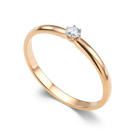 Ювелирное изделие - Кольцо помолвочное из красного золота с бриллиантом в магазине Best-Gold 155594