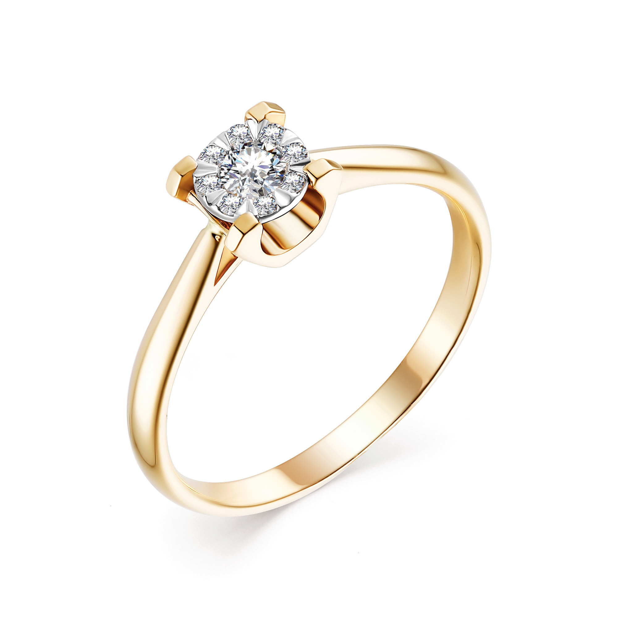 Ювелирное изделие - Кольцо из жёлтого золота с бриллиантами в магазине Best-Gold 033513