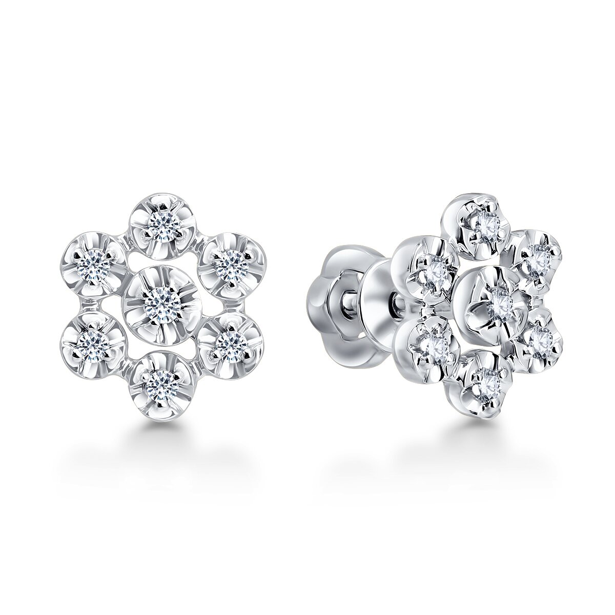 Ювелирное изделие - Серьги из белого золота с бриллиантами в магазине Best-Gold 153562