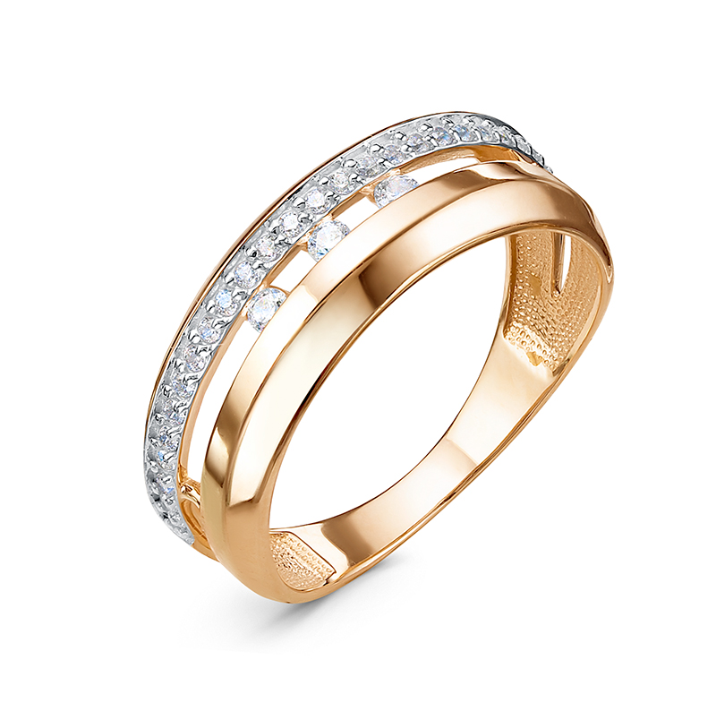 Кольцо из красного золота с фианитами Ювелирное изделие - Кольцо из красного золота с фианитами в магазине Best-Gold 133155