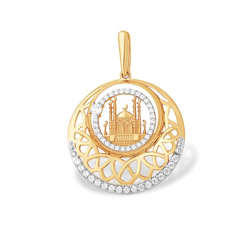 Ювелирное изделие - Подвеска из красного золота с фианитами в магазине Best-Gold 140351