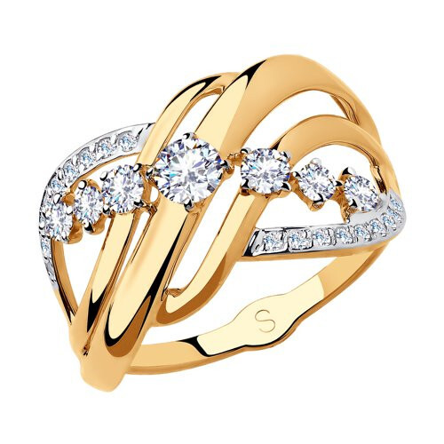 Ювелирное изделие - Кольцо из красного золота с фианитами в магазине Best-Gold 029298