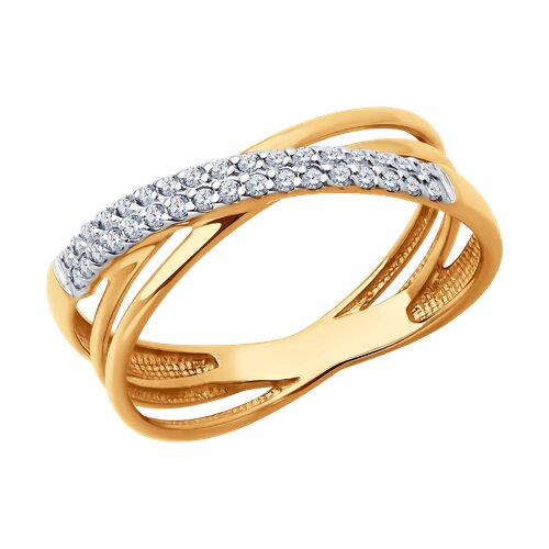 Кольцо из красного золота с фианитами Ювелирное изделие - Кольцо из красного золота с фианитами в магазине Best-Gold 149750