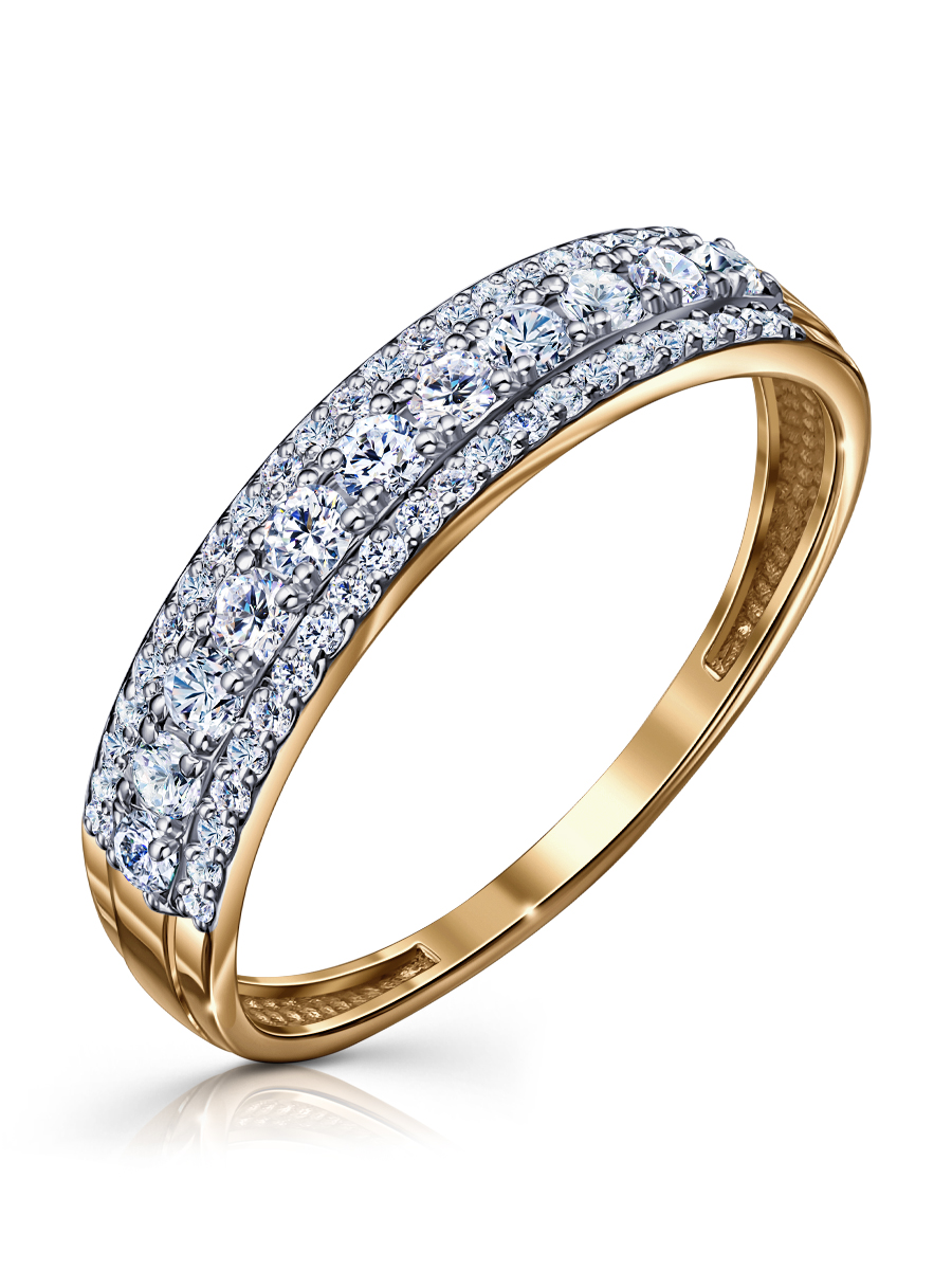 Кольцо из красного золота с фианитами Ювелирное изделие - Кольцо из красного золота с фианитами в магазине Best-Gold 150608