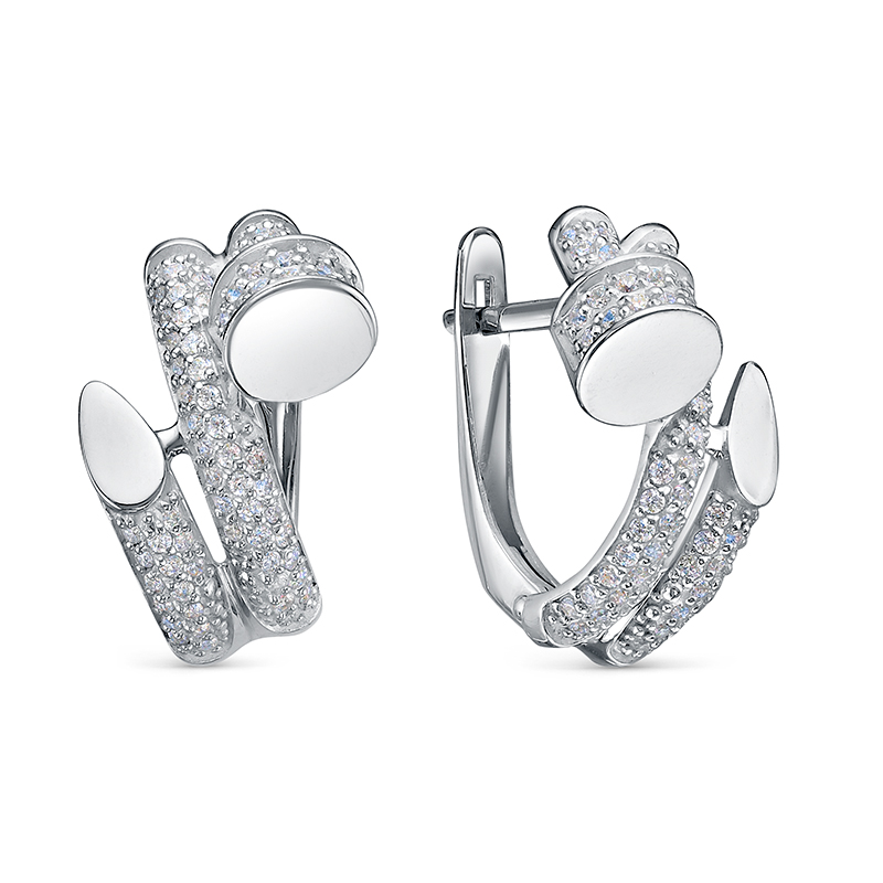 Серьги из серебра с фианитами Ювелирное изделие - Серьги из серебра с фианитами в магазине Best-Gold 133337